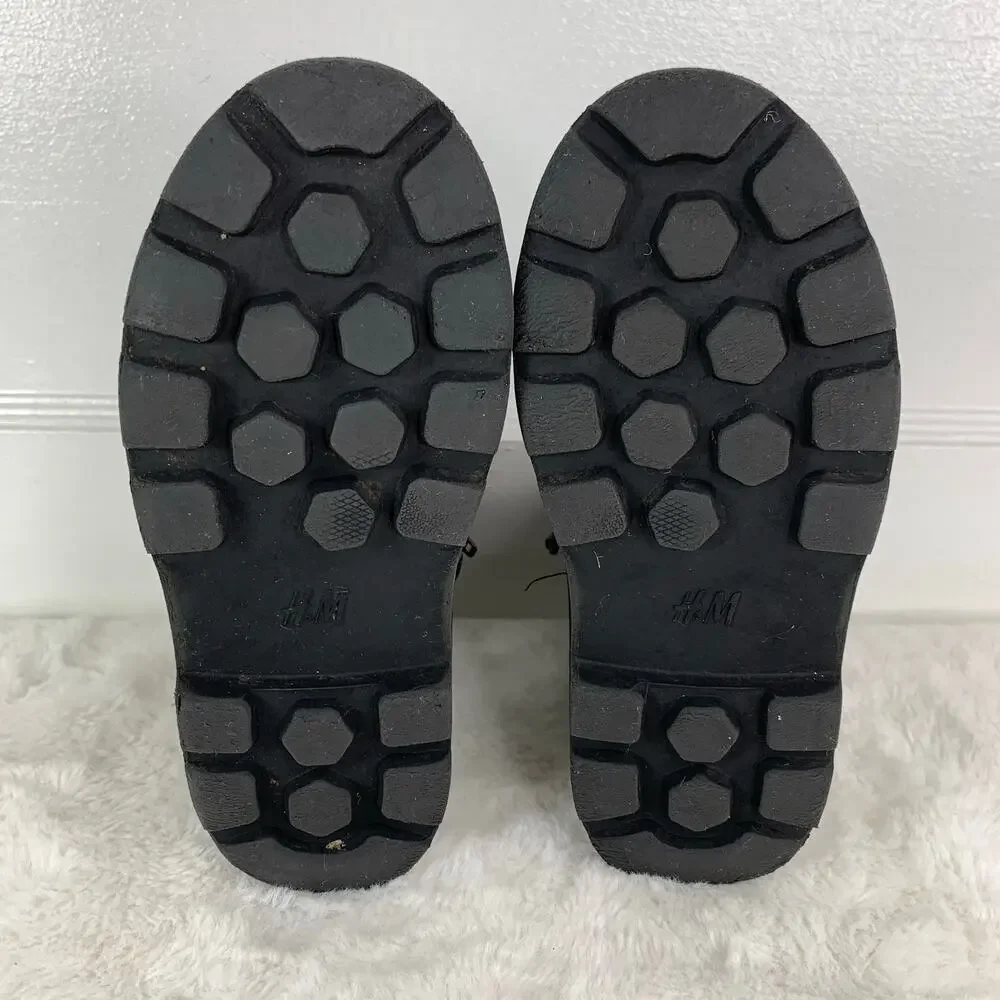 H&M Minnie Mouse Lined Black Boots Girls Size 11